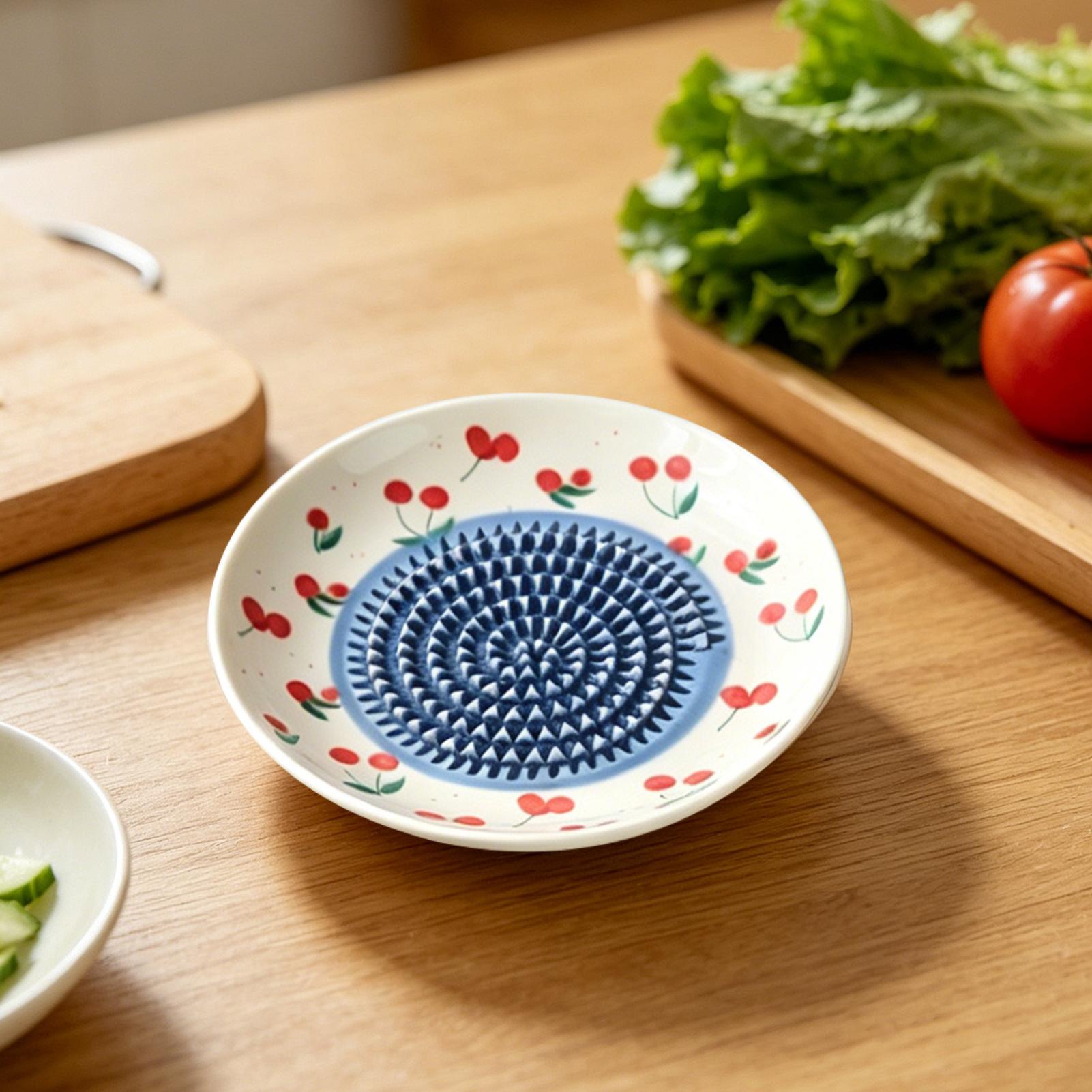 Home Cooking Dishes - シンプルなセラミック製生姜おろし器、手動グラインダー、ニンニク潰し器、携帯用磁器製ニンジン生姜粉砕器、キッチンガジェット