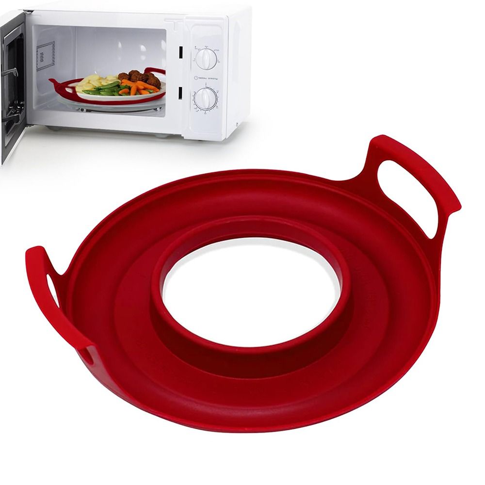 Home Cooking Supplies - 変形防止電子レンジプレートトレイ家庭用調理用品PP電子レンジクールボウル用、お手入れが簡単な電子レンジプレートホルダー