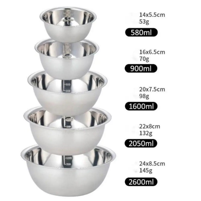 Home Cooking Supplies - ポータブルステンレス製ミキシングボウル、家庭用ネスティング収納ボウル、アウトドアキャンプアクセサリー、キッチン調理
