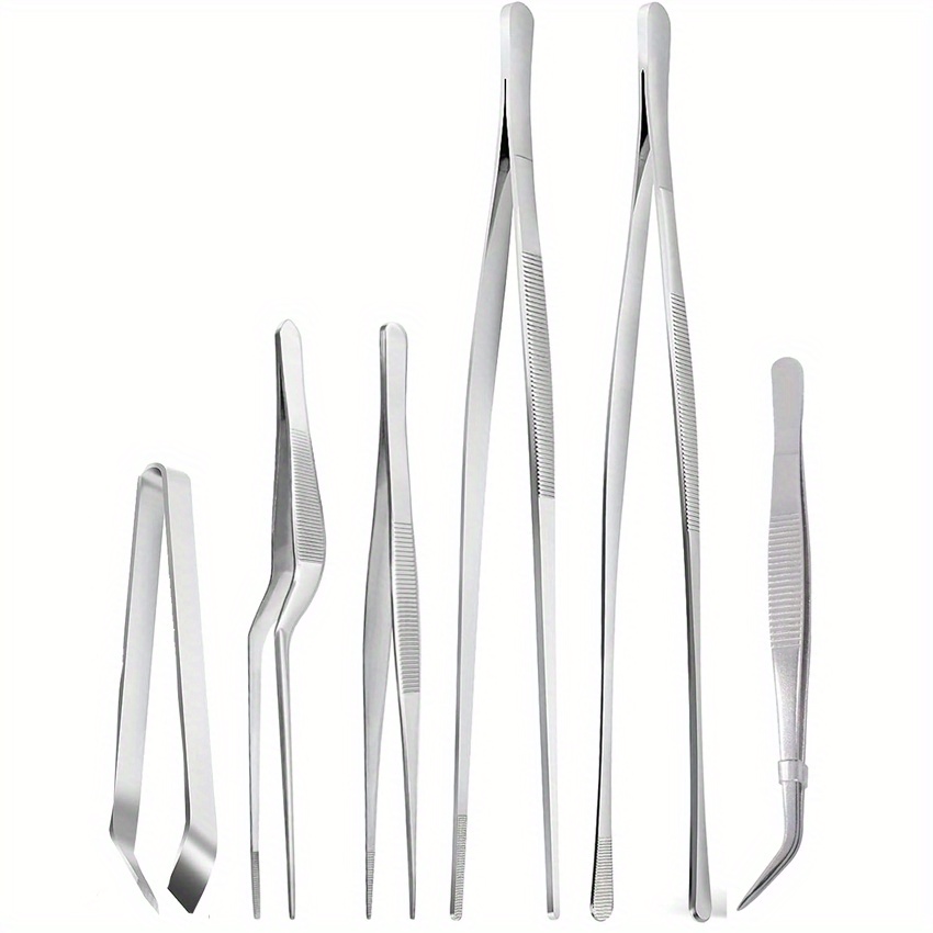 Home Cooking Utensil Set - 6個/パック ステンレススチールキッチンピンセットセット、プロシェフピンセット、調理用ピンセット、調理に使用、12インチ、6.3インチ