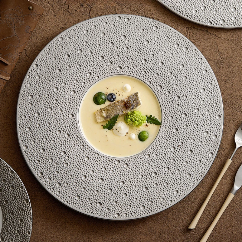 Home Cooking Dishes - クリエイティブ流星惑星ラウンドセラミックディナープレート絶妙なデザートステーキプレート家庭料理皿ダイニングルームカトラリーキッチン