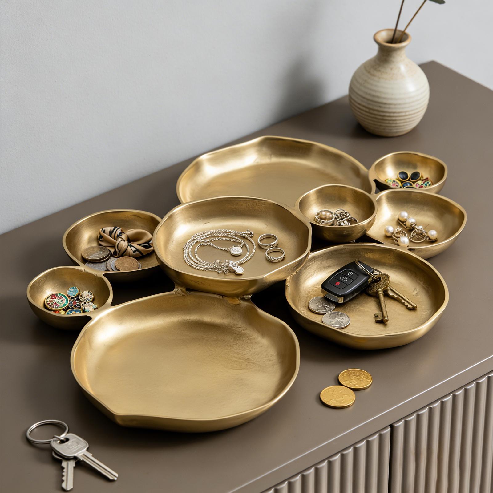 Home Cooking Dishes - 9個セット クラスターサービングボウル 9グリッドプレート デコレーションデザートプレート マルチボウルプラッター 果物、キャンディ、食事用仕切り付き