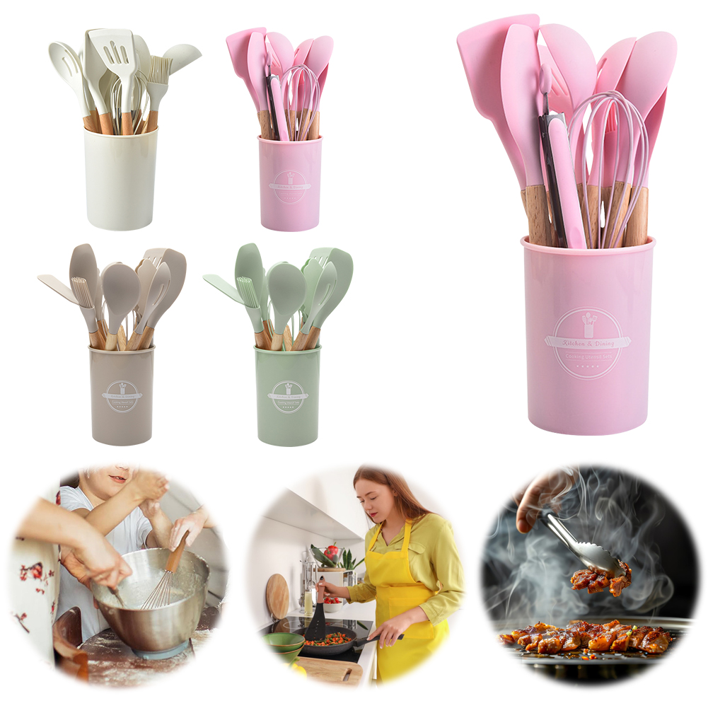 12個入りキッチン用品セット 耐熱調理器具 木製ハンドル ノ - Home Cooking Supplies のレビューと価格