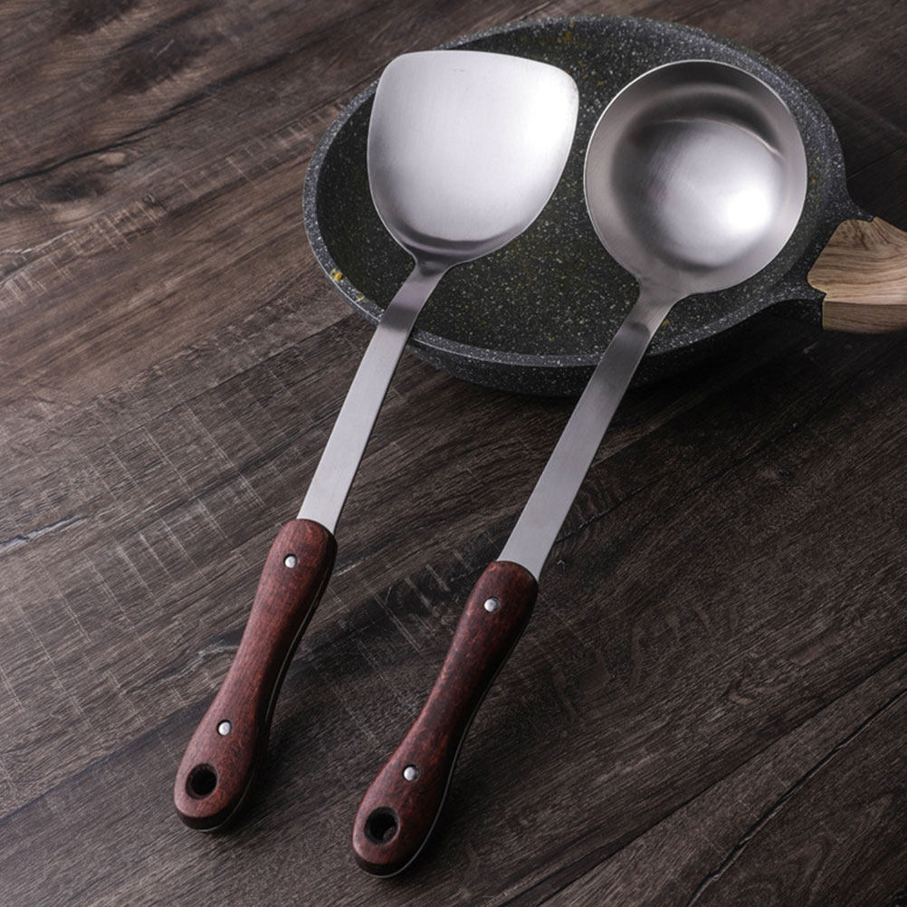 ステンレス製食器 木製ハンドル付きフライパン用スパチュラ キ - Home Cooking Supplies のレビューと価格