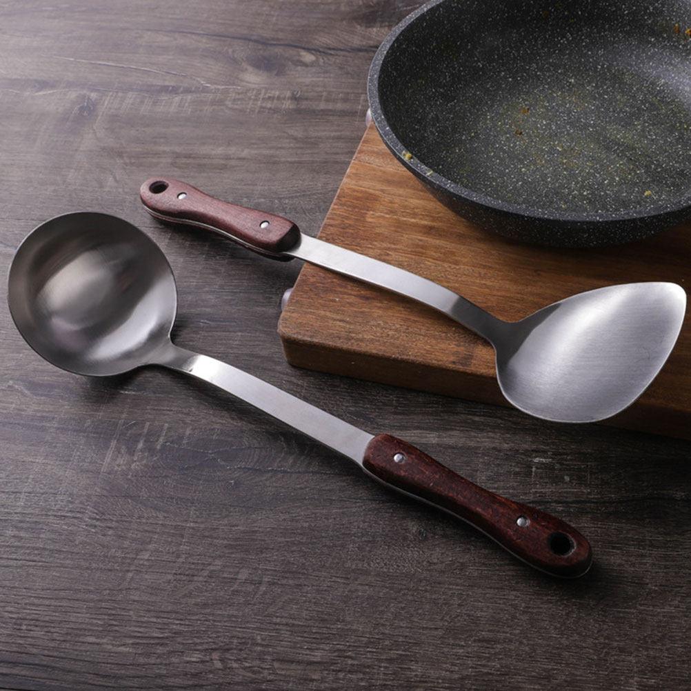 ステンレス製食器 木製ハンドル付きフライパン用スパチュラ キ - Home Cooking Supplies のレビューと価格