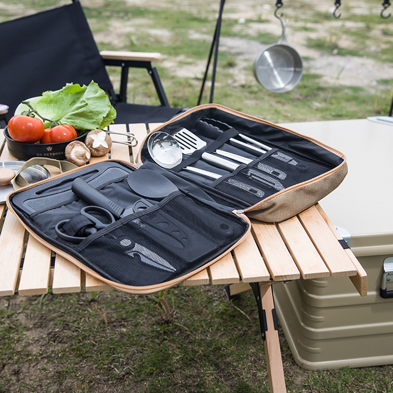 8 個キャンプキッチン調理器具セットポータブルバッグアウトド - Home Cooking Utensil Set のレビューと価格