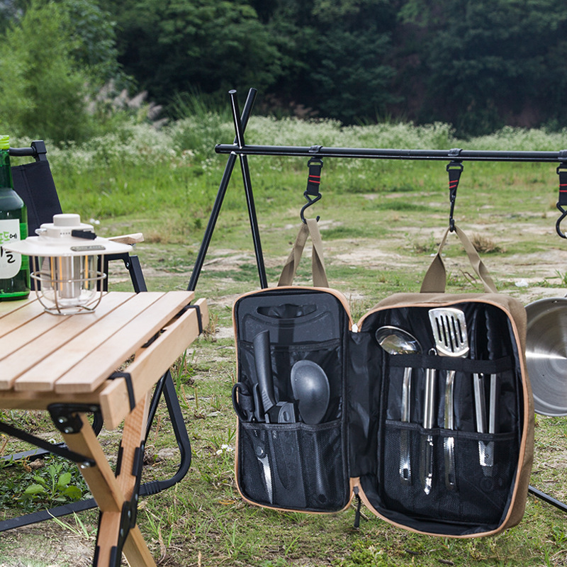 8 個キャンプキッチン調理器具セットポータブルバッグアウトド - Home Cooking Utensil Set のレビューと価格