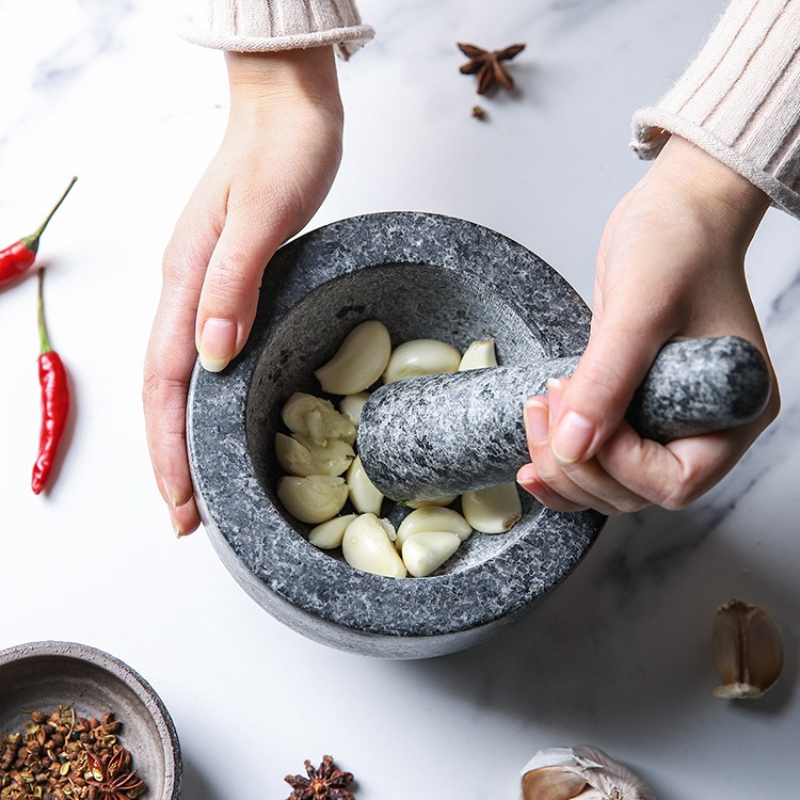 乳鉢と乳棒セット 重厚な天然花崗岩製 スパイスグラインダーボ - Mortar Pestle Granite のレビューと価格