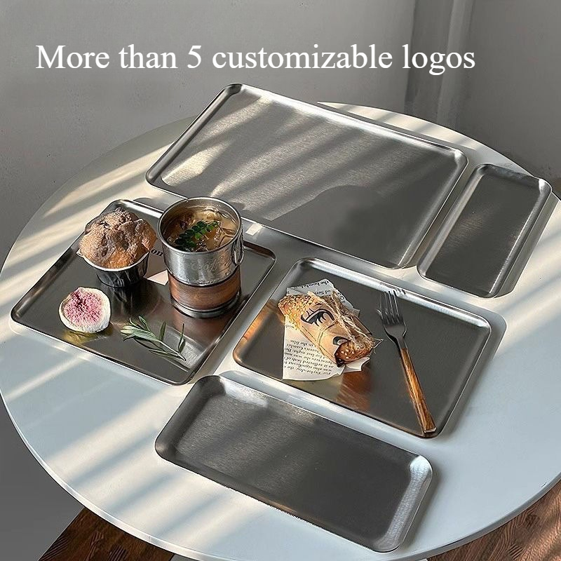 Ins 韓国プレート、ステンレス鋼長方形プレートカフェケーキ - Home Cooking Dishes のレビューと価格