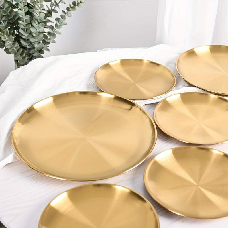 2個入り、ゴールデンピザプレート、ステンレス製ディナープレー - Home Cooking Dishes のレビューと価格
