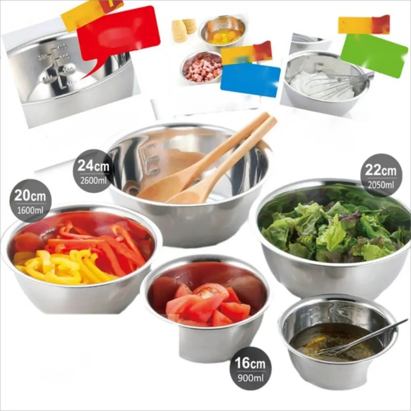 ポータブルステンレス製ミキシングボウル、家庭用ネスティング収 - Home Cooking Supplies のレビューと価格