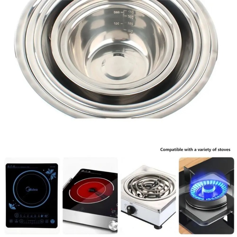 ポータブルステンレス製ミキシングボウル、家庭用ネスティング収 - Home Cooking Supplies のレビューと価格
