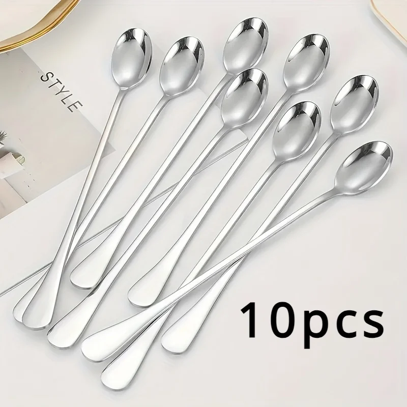 ステンレススチール 1/10 個 ロングハンドルスプーンセッ - Home Cooking Utensil Set のレビューと価格