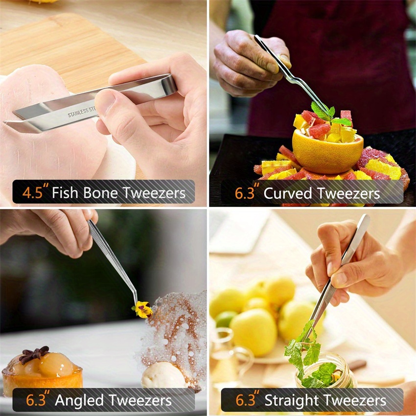 6個/パック ステンレススチールキッチンピンセットセット、プ - Home Cooking Utensil Set のレビューと価格