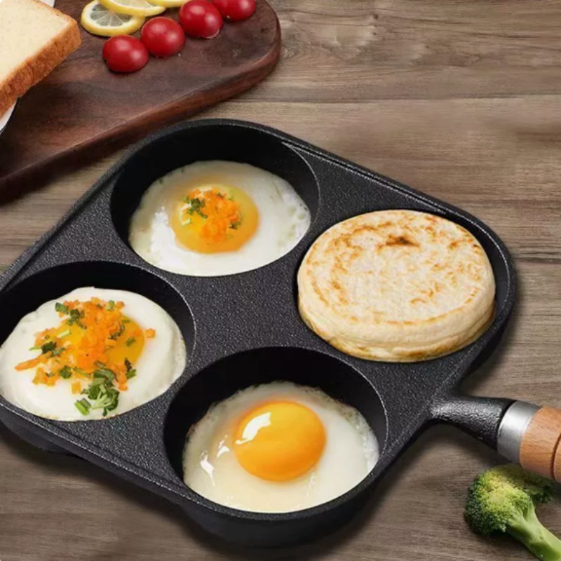 JUSTINLAU 2/4穴鋳鉄オムレツポット家庭用ノンステ - Dosa Pan Iron のレビューと価格