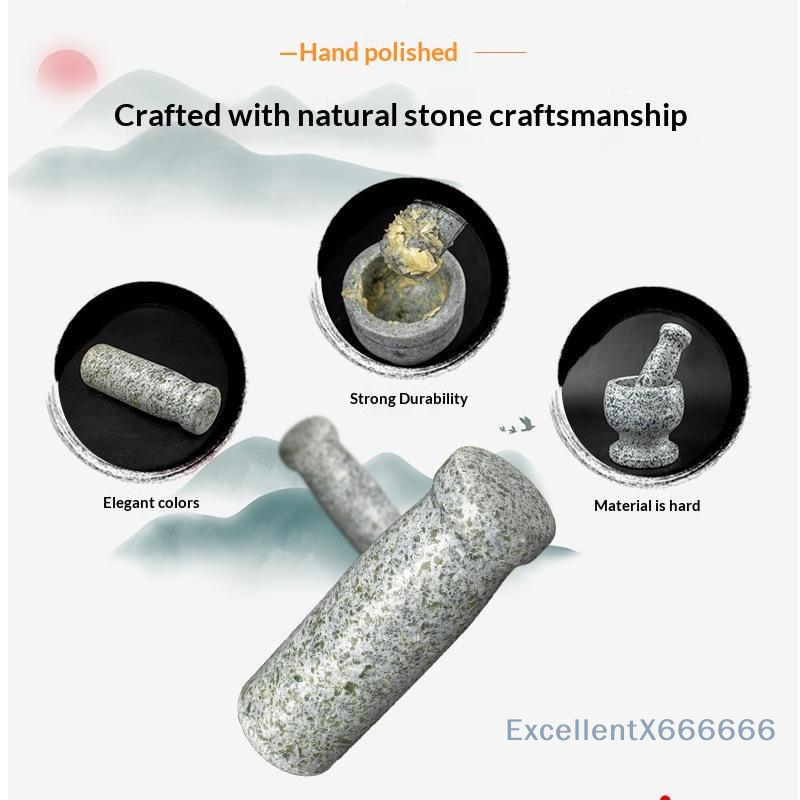天然花崗岩製乳鉢と乳棒セット、頑丈で磨き上げられたもの、家庭 - Mortar Pestle Granite のレビューと価格