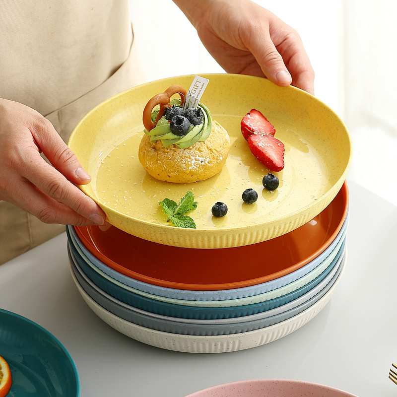 23cm北欧風麦わらディナープレート丸型家庭用フルーツスナッ - Home Cooking Dishes のレビューと価格