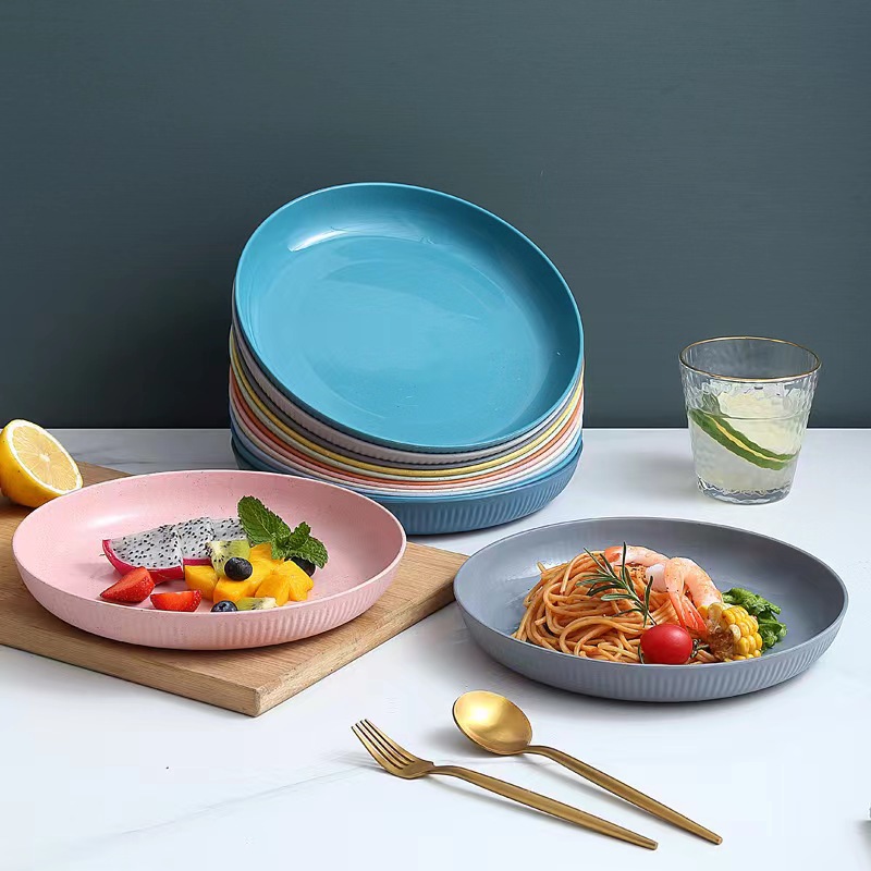 23cm北欧風麦わらディナープレート丸型家庭用フルーツスナッ - Home Cooking Dishes のレビューと価格