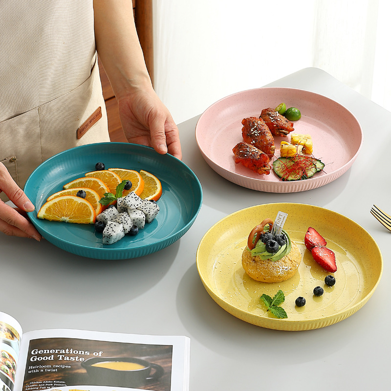 23cm北欧風麦わらディナープレート丸型家庭用フルーツスナッ - Home Cooking Dishes のレビューと価格
