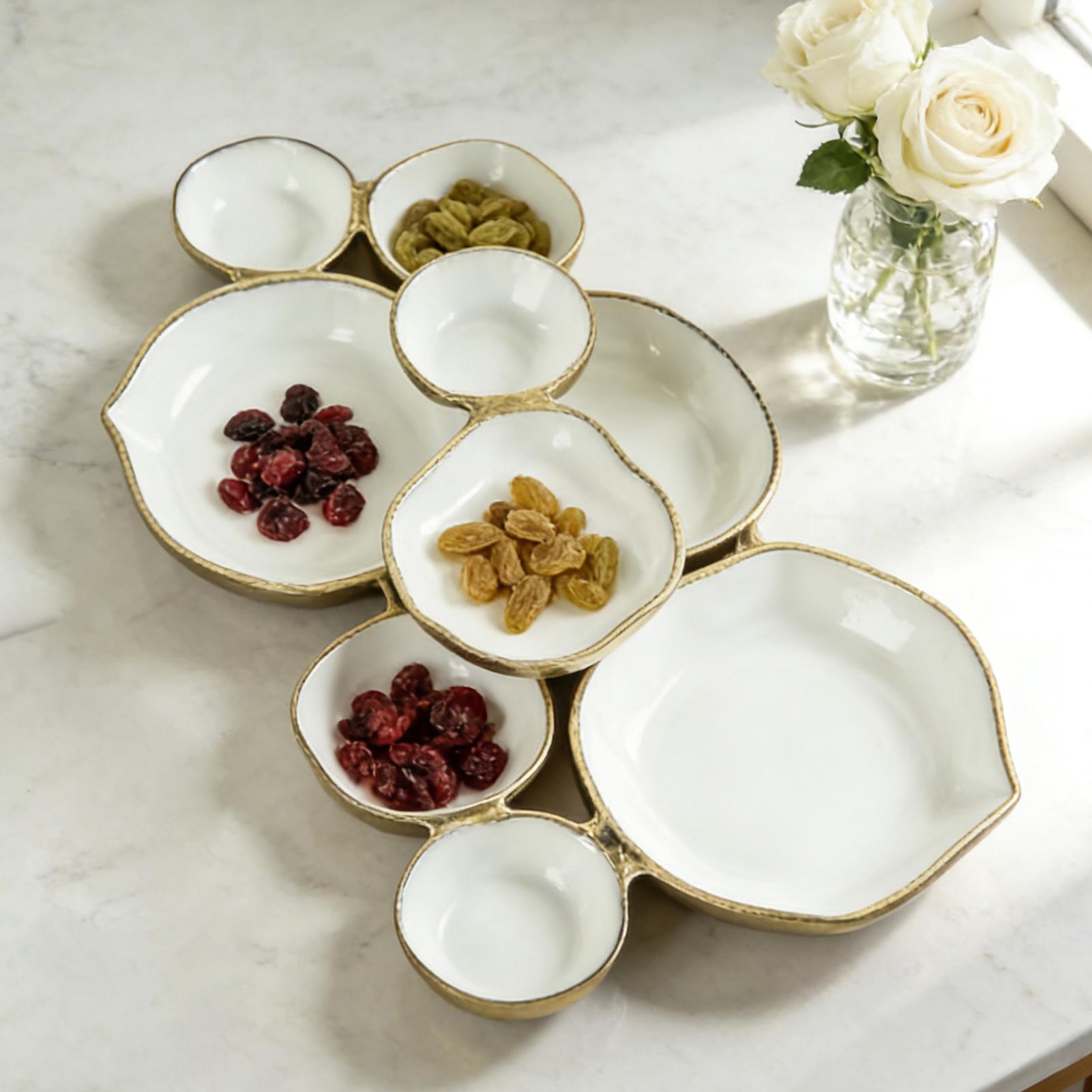 9個セット クラスターサービングボウル 9グリッドプレート  - Home Cooking Dishes のレビューと価格